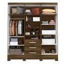 Ver imagem 2 de Guarda-Roupa Capelinha Casal 7 Portas 3 Gavetas com Espelho e Pés Grafite Colibri Móveis