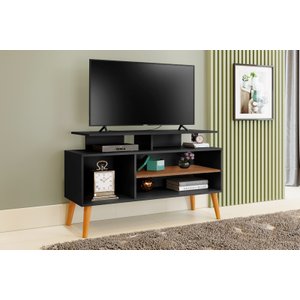 Rack Estante Sala para Tv até 42" Lyon Pés Palito Preto