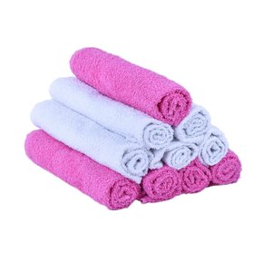 Kit 10 Toalhas Manicure Perfeito Estilo Branco e Pink