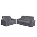 Ver imagem 3 de Conjunto de Sofá 1,74m X 1,24m 3 e 2 Lugares Suede Roma Cinza