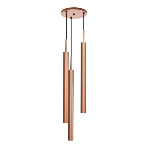 Pendente Tubo Triplo Alumínio Cobre P/ LED MR11 GU10 ST1699