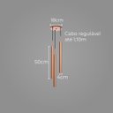Ver imagem 2 de Pendente Tubo Triplo Alumínio Cobre P/ LED MR11 GU10 ST1699