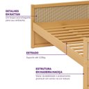 Ver imagem 4 de Cama Solteiro Infantil Madeira Maciça e Rattan Magna Kids Casatema MadeiraOriginals Marrom/Mel