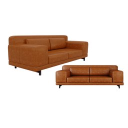 Sofá 4 Lugares Living 220cm Couro Soft Mel - Mozzelar - 4