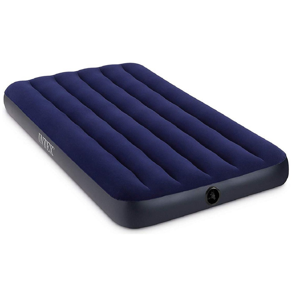 Colchão Inflável Solteiro Intex Fiber Tech 191x76x25cm 2un + Bomba Ar Manual Cor:azul - 8