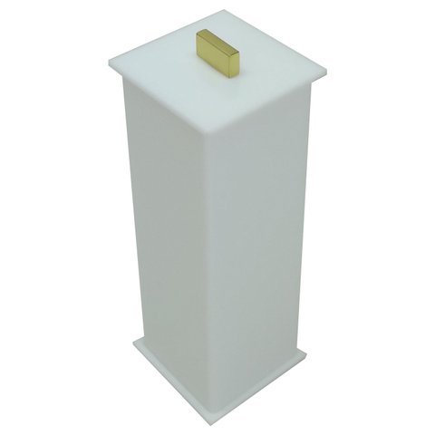 Porta Escova Elegance Decor Gold Branco