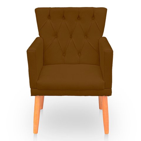 Poltrona Capitonê Clássica Confortável para Sala e Quarto Ana Suede