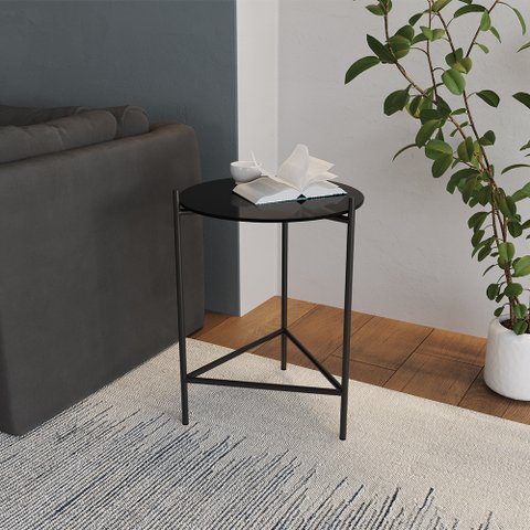 Mesa Lateral Industrial Marbella Preta