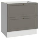 Ver imagem 1 de Balcão de Cozinha 80 cm 2 Gavetas (sem Tampo) Branco/Cinza Vik Madesa