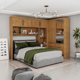 Guarda Roupa Casal Modulado Sevilha 4 e 2 Portas 8 Gavetas Plus Carioca Móveis - 2