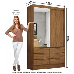 Guarda Roupa Casal Modulado Sevilha 4 e 2 Portas 8 Gavetas Plus Carioca Móveis - 4