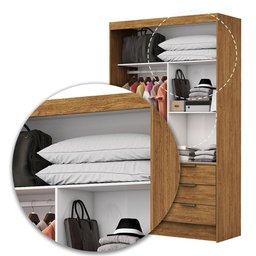 Guarda Roupa Casal Modulado Sevilha 4 e 2 Portas 8 Gavetas Plus Carioca Móveis - 8