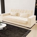 Ver mais imagens de Sofá Cama Decorativo 210cm Beesley Suede Bege - Gran Belo