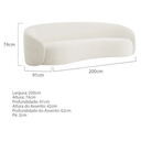 Ver imagem 6 de Kit Sofá 3 Lugares 200cm e 2 Poltronas Orgânico Luxo Recepção Sala de Estar e Tv Amore Bouclé Branco