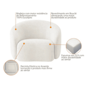 Ver imagem 4 de Kit Sofá 3 Lugares 200cm e 2 Poltronas Orgânico Luxo Recepção Sala de Estar e Tv Amore Bouclé Branco
