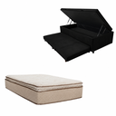 Ver imagem 1 de Cama Box Baú Solteiro com Auxiliar (Bicama) + Colchão Cloud Molas Ensacadas c/Pillowtop 32cm | Kit C