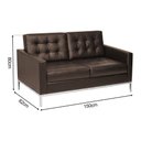 Ver imagem 4 de Sofá Fk 2 Lugares Couro Natural Linha Premium Design Modernista Sala Escritório Recepção - Marrom
