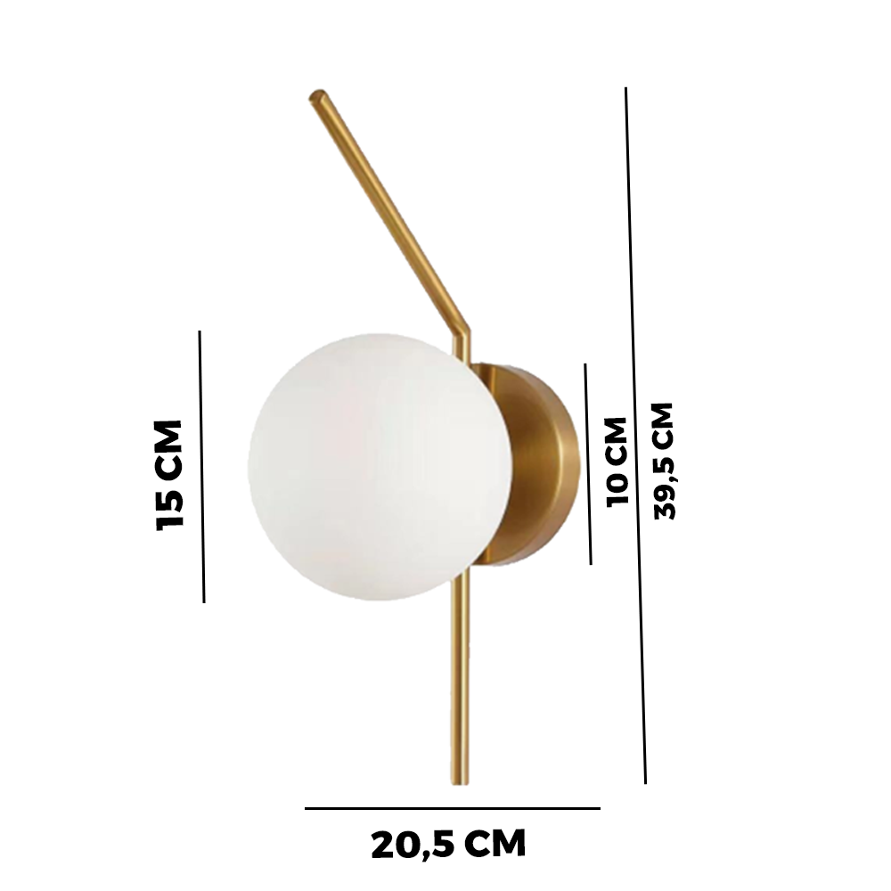 Arandela Majoris 1 Lâmpada E27 Bivolt Dourado - 4