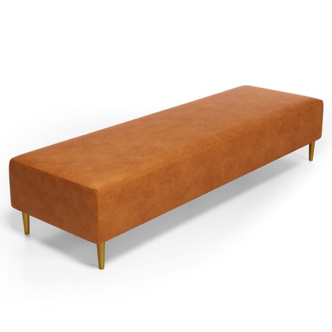 Puff Decorativo Sala de Estar Bali W01 Pés Palito 170x60cm Couríssimo Canela - Lyam Decor