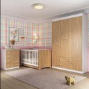 Ver imagem 1 de Quarto de Bebê Completo com Berço Americano 3 em 1 Encanto Multimóveis Mp4585 Branco/madeirado