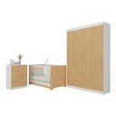 Ver imagem 2 de Quarto de Bebê Completo com Berço Americano 3 em 1 Encanto Multimóveis Mp4585 Branco/madeirado