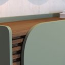 Ver imagem 5 de Balcão Buffet com 3 Portas 136x79cm Jurerê Hortelã Amêndoa