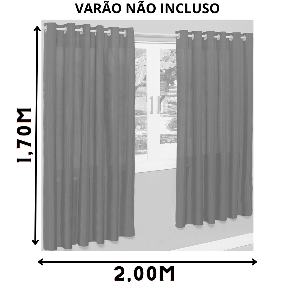 cortina para quarto cores variadas 2,00m x 1,70m perciana p/ cozinha luxo cinza - 2