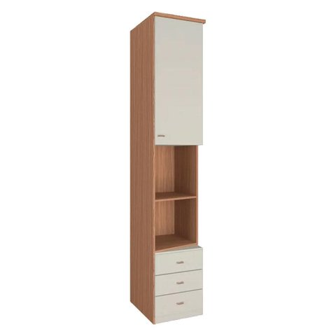 Guarda Roupa Lateral 1 Porta 3 Gavetas 2450mm Setiba Plus Rimo Carvalho/palha