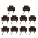 Ver imagem 4 de Kit 10 Poltronas: Elegância para Recepção e Sala de Espera Marrom