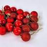 Kit 24 Mini Bola de Natal Plástico Vermelha 3cm Decoração - 5