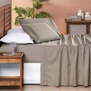 Ver imagem 2 de Jogo Cama Lençol Honore Solteiro Micro Percal 200 Fios C/ Detalhes Bordados 3 Peças - Taupe Bege
