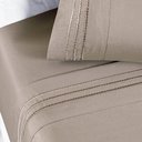 Ver imagem 3 de Jogo Cama Lençol Honore Solteiro Micro Percal 200 Fios C/ Detalhes Bordados 3 Peças - Taupe Bege
