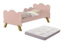 Ver imagem 1 de Mini Cama Infantil Angel Nuvem Rosa com Proteção Lateral de Mdf + Colchão Incluso