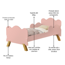 Ver imagem 4 de Mini Cama Infantil Angel Nuvem Rosa com Proteção Lateral de Mdf + Colchão Incluso