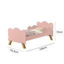 Ver imagem 2 de Mini Cama Infantil Angel Nuvem Rosa com Proteção Lateral de Mdf + Colchão Incluso