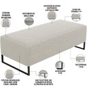 Ver imagem 6 de Kit 02 Puffs Decorativo Sala de Estar Bali W01 Base Ferro 120x50 cm Bouclê Creme - Lyam Decor