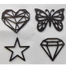 Aplique Geométrico Formas - Parede Decorativa - MDF - 10cm - Preto - Coração, Borboleta, Estrela, Di - 1
