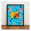 Ver imagem 1 de Quadro Decorativo Mtv Music Television c/ Vidro e Moldura Preto