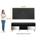 Ver imagem 7 de Rack com Painel Retrô com Espelho para TV até 65" Multimóveis Flórida FG3138 Preto/Natural