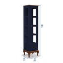 Ver imagem 4 de Cristaleira 1 Porta e Laterais em Vidro 3 Prateleiras 60110 Linz Móveis - Azul Petróleo/Imbuia