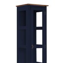 Ver imagem 2 de Cristaleira 1 Porta e Laterais em Vidro 3 Prateleiras 60110 Linz Móveis - Azul Petróleo/Imbuia