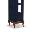 Ver imagem 3 de Cristaleira 1 Porta e Laterais em Vidro 3 Prateleiras 60110 Linz Móveis - Azul Petróleo/Imbuia