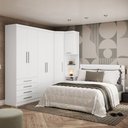 Ver imagem 1 de Quarto de Canto Casal com Guarda Roupas e Cabeceira Alpes Luciane Móveis