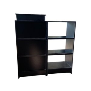 Balcão Caixa + Vitrine Expositor Atendimento Lojas e Comércios 100% Mdf Preto - Suprema Móveis