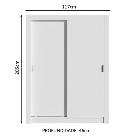 Guarda-roupa Solteiro Madesa Dallas Plus 2 Portas de Correr 4 Gavetas