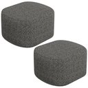 Ver imagem 1 de Kit 02 Puffs Decorativo Orgânico para Living Quarto 70cm Doha W01 Linho Mescla Chumbo - Lyam Decor