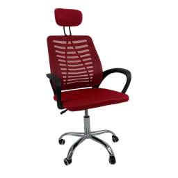 Cadeira Escritório Diretor Oficial Tela Mesh Apoio Nuca - Preto Vermelho - 1