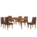 Ver imagem 2 de Mesa de Jantar Copper 180cm Tampo Canto Mdf com 6 Cadeiras Safira Moderna Mobília