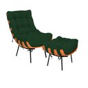 Ver imagem 1 de Poltrona Costela com Puff no Bouclê Verde - Vallisa Decor