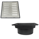 Ver imagem 1 de Ralo Quadrado 20x20 Inox Abre Fecha Coletor Saída 150mm Quintal Varanda